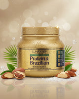 LUMAfofo Professional Protein & Brazilian Hair Mask 500ml – Masque Capillaire Réparateur Intensif