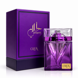 Parfum OLFA Ahlami Violet présenté avec son coffret assorti